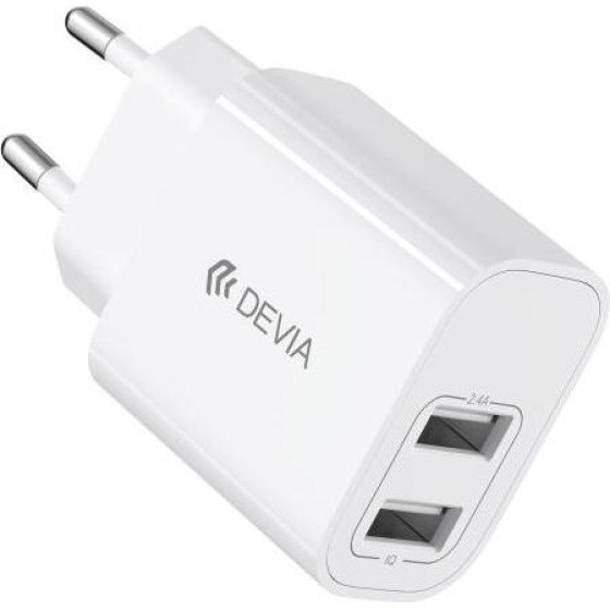 Devia ��������� �������� RLC-342 �� ����� ����� 2xUsb A 12W & ������� Usb A �� Lightning 1m Lite2 ����� - (140844)