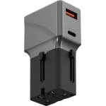 ENERGEA Adapter Travelworld 1A1C 25W Black Gunmetal - (TWA25-GUN)