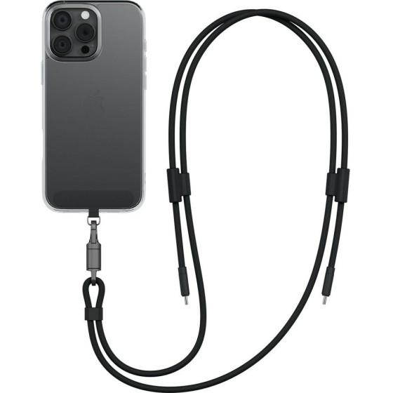 ENERGEA Lasso Lanyard Cable USB-C Phone Lanyard - USB-C 1.5m 240W Black - (CBL-LASS-BLK150)