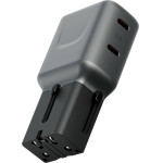 ENERGEA Wall Charger Travelgo Adapter 65 2xUSB-C 65W Gunmetal - (TGA-65-GUN)