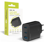 Mobile Origin Gan 40W Wall Charger MO13, Black 1 USB-A + 2 USB-C - (FRL-GAN40W-MO13-BLK)