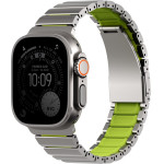 UNIQ Strova Flex Strap For Apple Watch 44/45/46/49mm Silver Lime - (UNIQ-49MM-STRVFTSILLGRN)