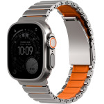 UNIQ Strova Flex Strap For Apple Watch 44/45/46/49mm Silver Orange - (UNIQ-49MM-STRVFTSILVORG)