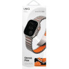 UNIQ Strova Flex Strap For Apple Watch 44/45/46/49mm Silver Orange - (UNIQ-49MM-STRVFTSILVORG)