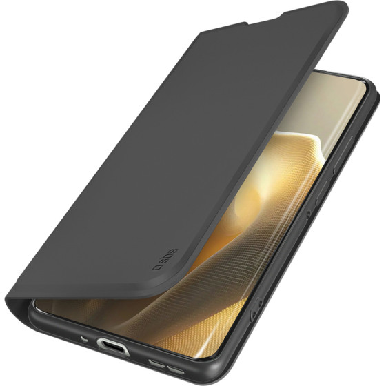 SBS Wallet Smooth Case For Motorola Edge 60 Pro With Flip - Black - (TEWALMOE60PK)