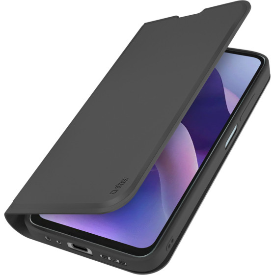 SBS Wallet Smooth Case For Motorola Moto G56 With Flip Cover - Black - (TEWALMOG56K)