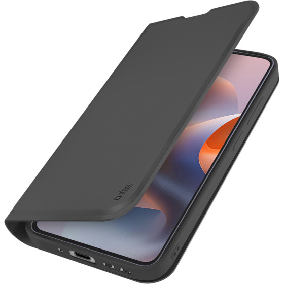 SBS Wallet Smooth Case For Motorola Moto G86 With Flip Cover - Black - (TEWALMOG86K)