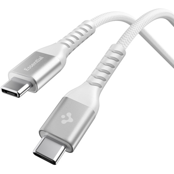 Spigen Essential Usb C To Usb C 100W Fabric Cable, White EB10010CCa - (ACA11102)