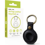 Mobile Origin Airtag Leather Keychain A6, Black - (MO-ALK-BLK)