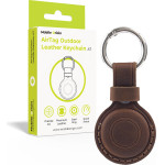 Mobile Origin Airtag Outdoor Leather Keychain A7, Midnight Brown - (MO-AOLK-MBRW)