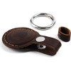 Mobile Origin Airtag Outdoor Leather Keychain A7, Midnight Brown - (MO-AOLK-MBRW)