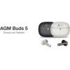 AGM Buds 5 - ��������� Bluetooth 5.4 �� 13mm Dual Speakers, ANC/Enc & Touch Control, IPX4, ����� - (Buds 5 Black)
