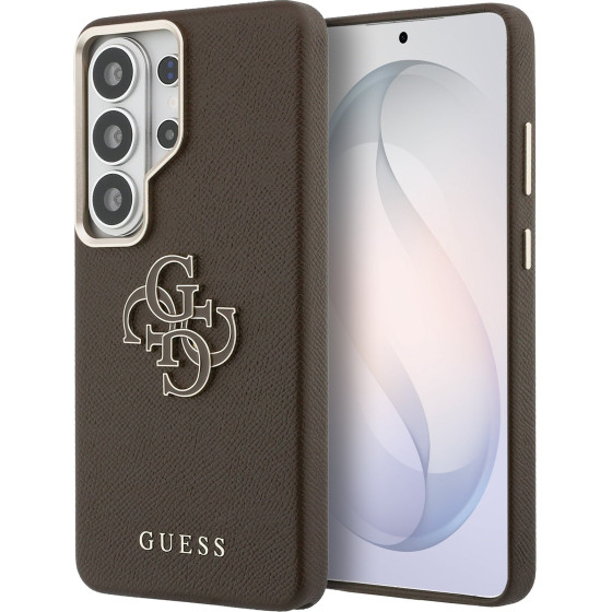 Guess Pu 4G Resin Metal Logo Case For Samsung Galaxy S26 Ultra Brown - (GUHCS26L5PS4RGGW)