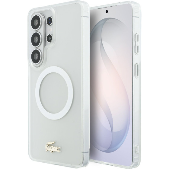 LACOSTE PC/Tpu Frosted Finish Gold Logo Magnetic Case For Samsung Galaxy S26 Ultra White - (LCHMS26LUFWAH)
