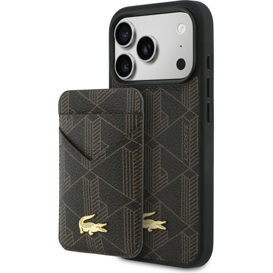 LACOSTE Pvc Blend Magsafe Case + Wallet For Iphone 17 Pro Brown - (LCHMBWP17LPBSMW)