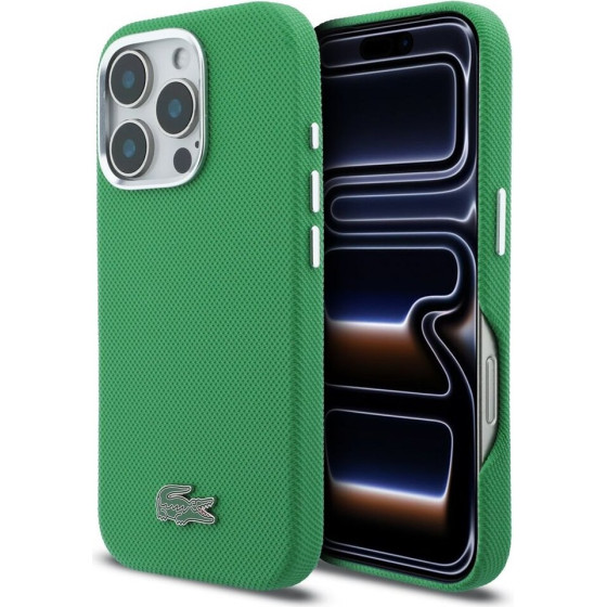 LACOSTE Pvc Iconic Petit Pique Metal Logo Magsafe Case For Iphone 16 Pro Estragon Green - (LCFCMP16LPLAN)