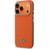 LACOSTE Pvc Petit Pique Semi Wrap Magsafe Case For Iphone 17 Pro Max Orange - (LCSCMP17XPLAO)