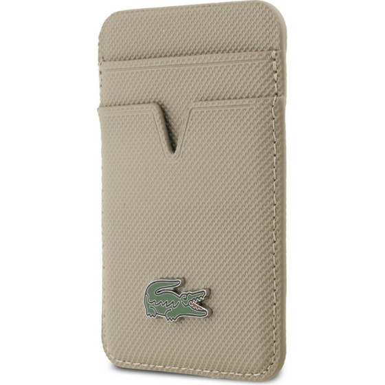 LACOSTE Card Wallet Petit Pique Magsafe Taupe - (LCWMSPLAT)