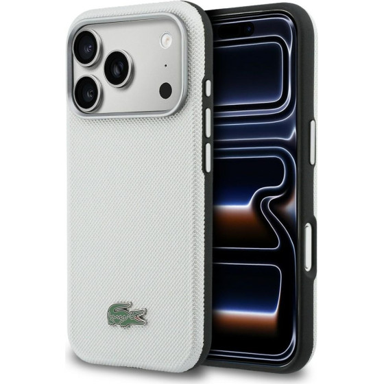 LACOSTE Case Semi Wrap Petit Pique Magsafe For Iphone 17 Pro Max Light Grey - (LCSCMP17XPLAG)