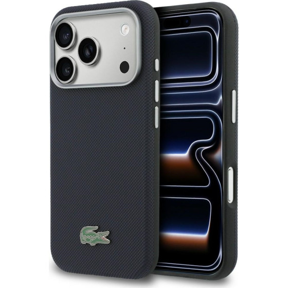 LACOSTE Case Semi Wrap Petit Pique Magsafe For Iphone 17 Pro Navy Blue - (LCSCMP17LPLAV)