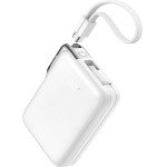 Joyroom JR-PBF27 Pro 10000mAh 30W Power Bank With Built-In USB-C Cable And Additional Bidirectional USB-C To Lightning Cable - White - (JR-PBF27 Pro white)