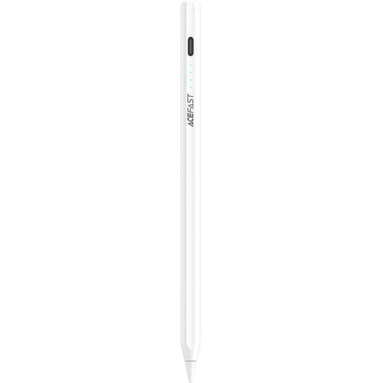 Acefast - Stylus Pen (V1) - Universal, Active, Capacitive, With Built-In Magnet, Auto Shutdown, LED, 130mAh, Type-C - White