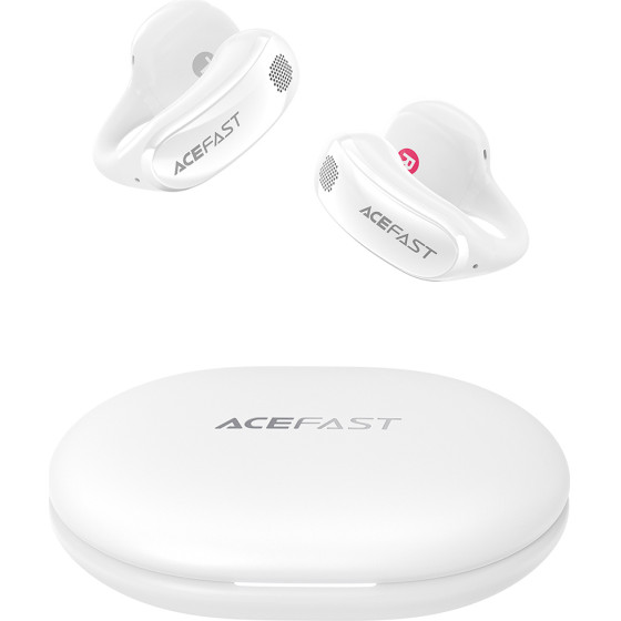 Acefast - Wireless Earbuds Aceclip Pro (FA006) - Ows Stereo, Bt 5.4, Dual-Mic Noise Cancelling, 400mAh, IP55, Type-C - White