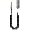 Yesido - Audio Cable - Bluetooth Car Player, Usb To Jack 3.5mm, Coil Design, Nylon Braided, 1.4m - Black - (YAU82)