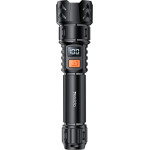 Yesido - Flashlight (TC10) - Telescopic Zoom, White Laser LED, 5x Modes, Rechargeable, Digital Display, 4W, 800mAh - Black
