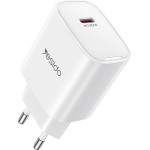 Yesido - Wall Charger - Type-C, Fast Charge, PD20W, Intelligent Output - White - (YC01E)