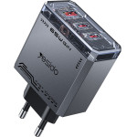 Yesido - Wall Charger - USB, 2x Type-C, GaN, Fast Charging, 65W, 5V/3A, CE, FCC, ROHS, Vo - Black - (YC101)