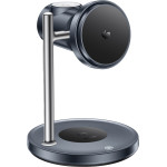 Yesido - Wireless Charging Station 3in1 - For Phone, Earphone, Watch With Touch Switch, Fan, Qi2.2, 25W, Type-C Cable - Black - (DS40)