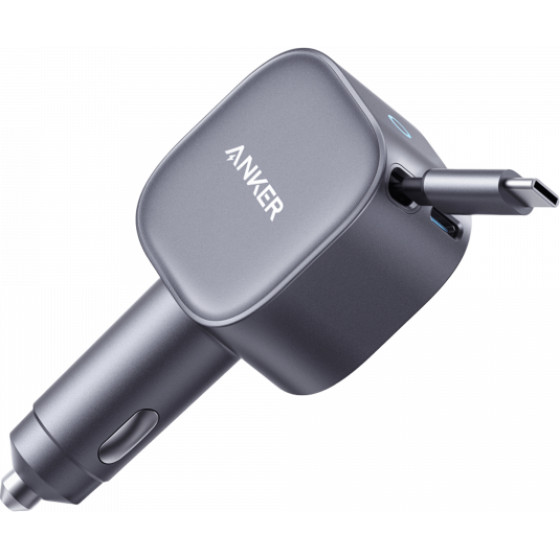 Anker Car Charger Nano, 75W, 3A, 1 x USB-C, With USB-C Cable, Grey - (A2738HA2)