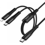 Hoco USB-C To Lightning / USB-C Cable X123, 10W, 1m, Black