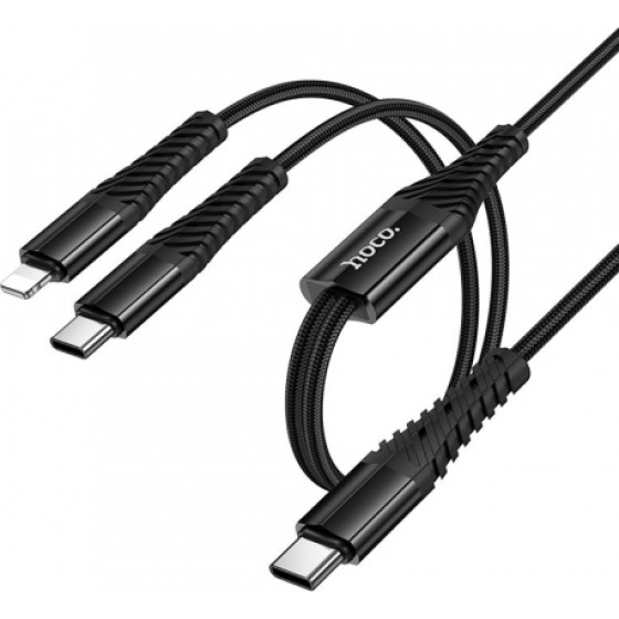 Hoco USB-C To Lightning / USB-C Cable X123, 10W, 1m, Black