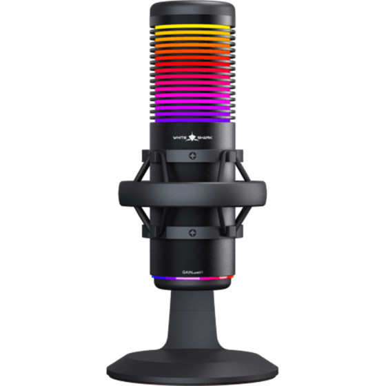 White Shark Touch Control Microphone DSM-07 Rgb Light Black - (EKTARA)