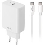 Maxlife MXTC-10-20C Pd Qc Charger 1x USB-C 20W White + USB-C - USB-C Cable 20W