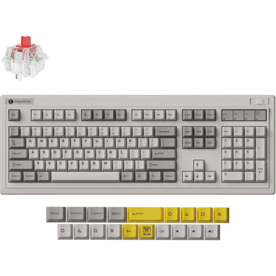 Keychron R6 Qmk Wireless Mechanical Keyboard Red Switch Hot-Swap Rgb 100% Us Retro - (R6-M1)