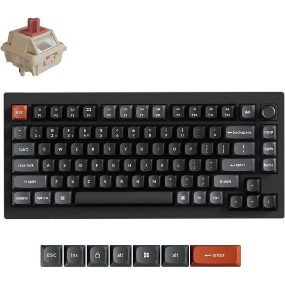 Keychron V1 Ultra QMK/Via 8K Wireless Custom Mechanical Keyboard Red Switch Rgb 75% Us - (V1U-D1)