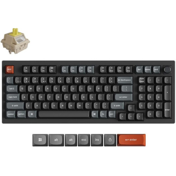 Keychron V5 Ultra QMK/Via 8K Wireless Custom Mechanical Keyboard Banana Switch Rgb 96% Us - (V5U-D4)