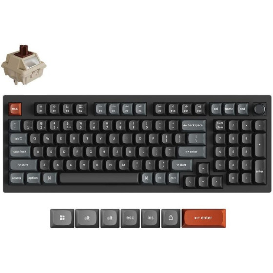 Keychron V5 Ultra QMK/Via 8K Wireless Custom Mechanical Keyboard Brown Switch Rgb 96% Us - (V5U-D3)