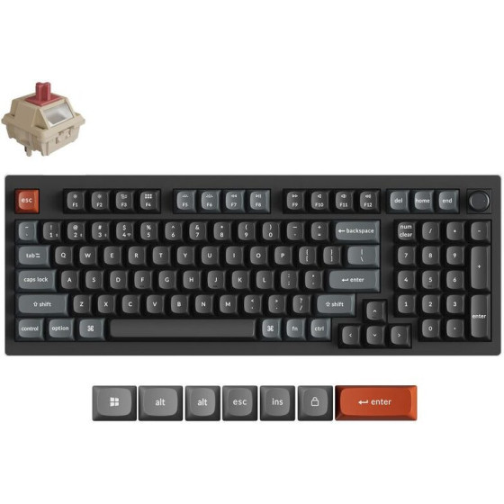 Keychron V5 Ultra QMK/Via 8K Wireless Custom Mechanical Keyboard Red Switch Rgb 96% Us - (V5U-D1)
