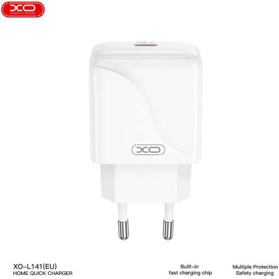 XO ��������� 20W, 1 ���� TYPE-C, ������ - (L141)