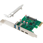 Powertech ����� ��������� Pcie �� 2x Usb & 2x USB-C 5Gbps, Nec D720201 - (ST632)