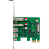 Powertech ����� ��������� Pcie �� 2x Usb & 2x USB-C 5Gbps, Nec D720201 - (ST632)