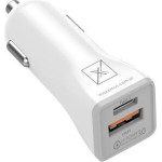 Maxximus Car Charger Mx Kappa 18W PD+QC, USB-A+C WHITE