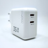 Maxximus Wall Charger Mx Burst Gan Pd 35W, 2xUSB-C + C/C Pd Cable 65W WHITE