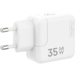 Maxximus Wall Charger Mx Burst Gan Pd 35W, 2xUSB-C + C/Lightning Pd Cable 20W WHITE