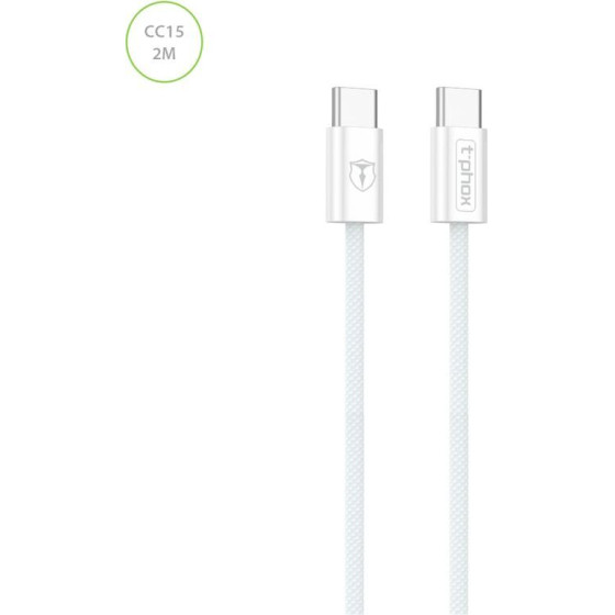 T-Phox Cable CC15 Series USB-C/USB-C 60W 3A 2M WHITE