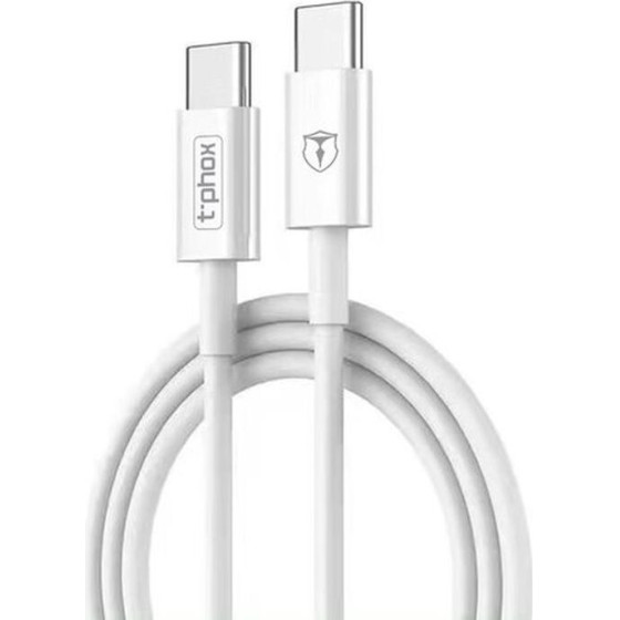 T-Phox Cable Glary Lite Series 3W 1M USB-C/USB-C WHITE